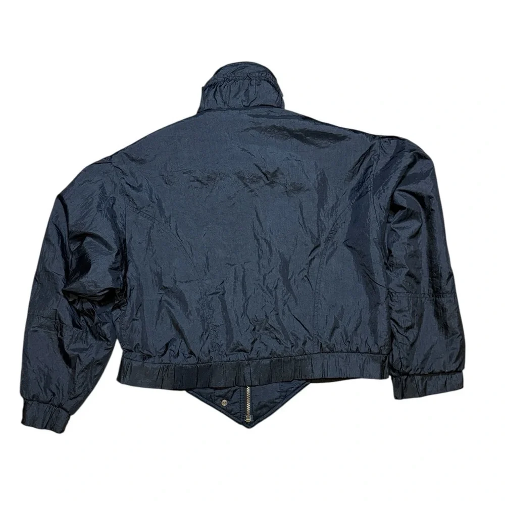 Vintage OSSI Skiwear Black Nylon Ruffle Shoulder Ski Jacket Women’s M Hong Kong - Picture 6 of 9